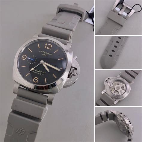 42mm grey leather panerai replica band|rubber straps for panerai watch.